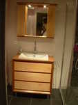 meuble de salle de bain 3 tiroirs bois bambou tilleul