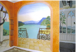 panoramique sur mur peint à l'acrylique